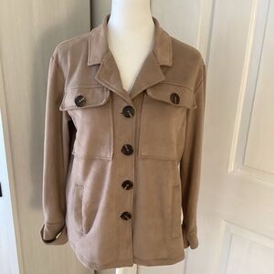Kendall & Kylie Tan Faux Suede Utility Jacket Sz xs